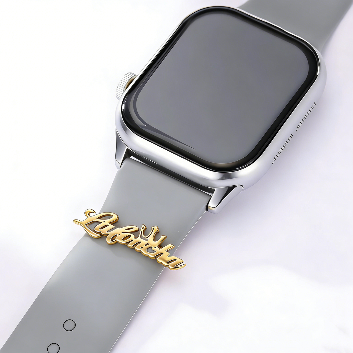 Smartwatch Custom - Chandler Custom Name Crown Cursive Metal