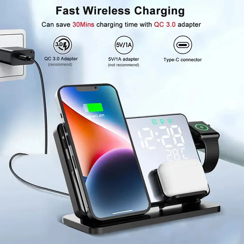 Wireless Charger Alarm Clock S - Wireless Charger Watch 리뷰 및 가격