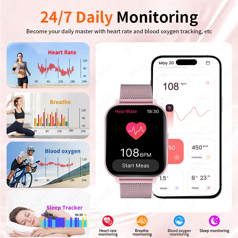 New 1.83‘’ HD Screen Fashion S - Smartwatch Custom 리뷰 및 가격