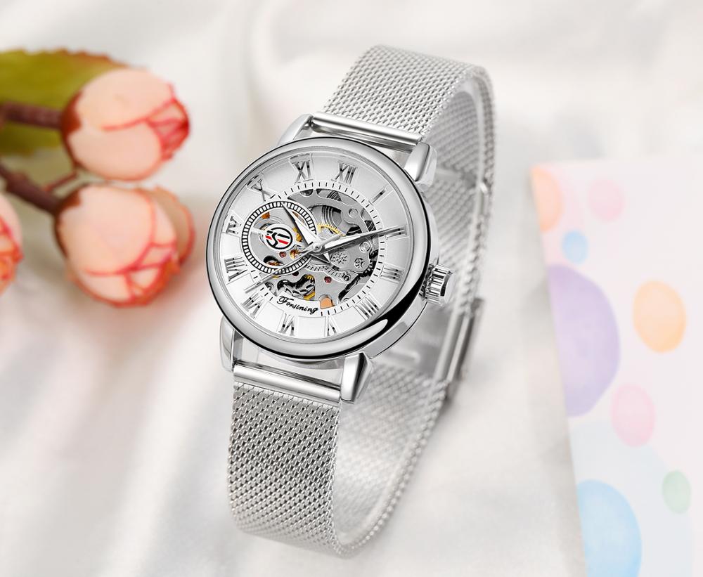 Reloj Mujer FORSINING Fashion  - Stainless Mesh Band 리뷰 및 가격