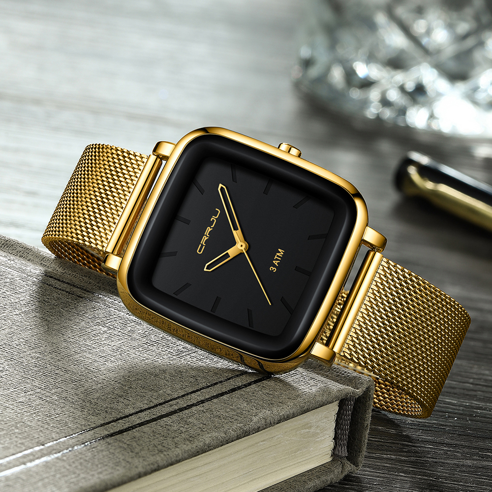CRRJU Mens Watches Top Brand L - Stainless Mesh Band 리뷰 및 가격