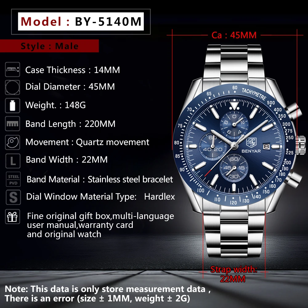 Men Watch BENYAR Top Brand Lux - Smartwatch Nexus 리뷰 및 가격