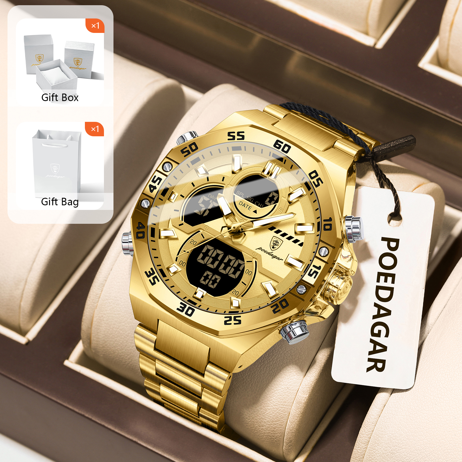 POEDAGAR Sport Men Watch LED W - Accessories With Watch 리뷰 및 가격