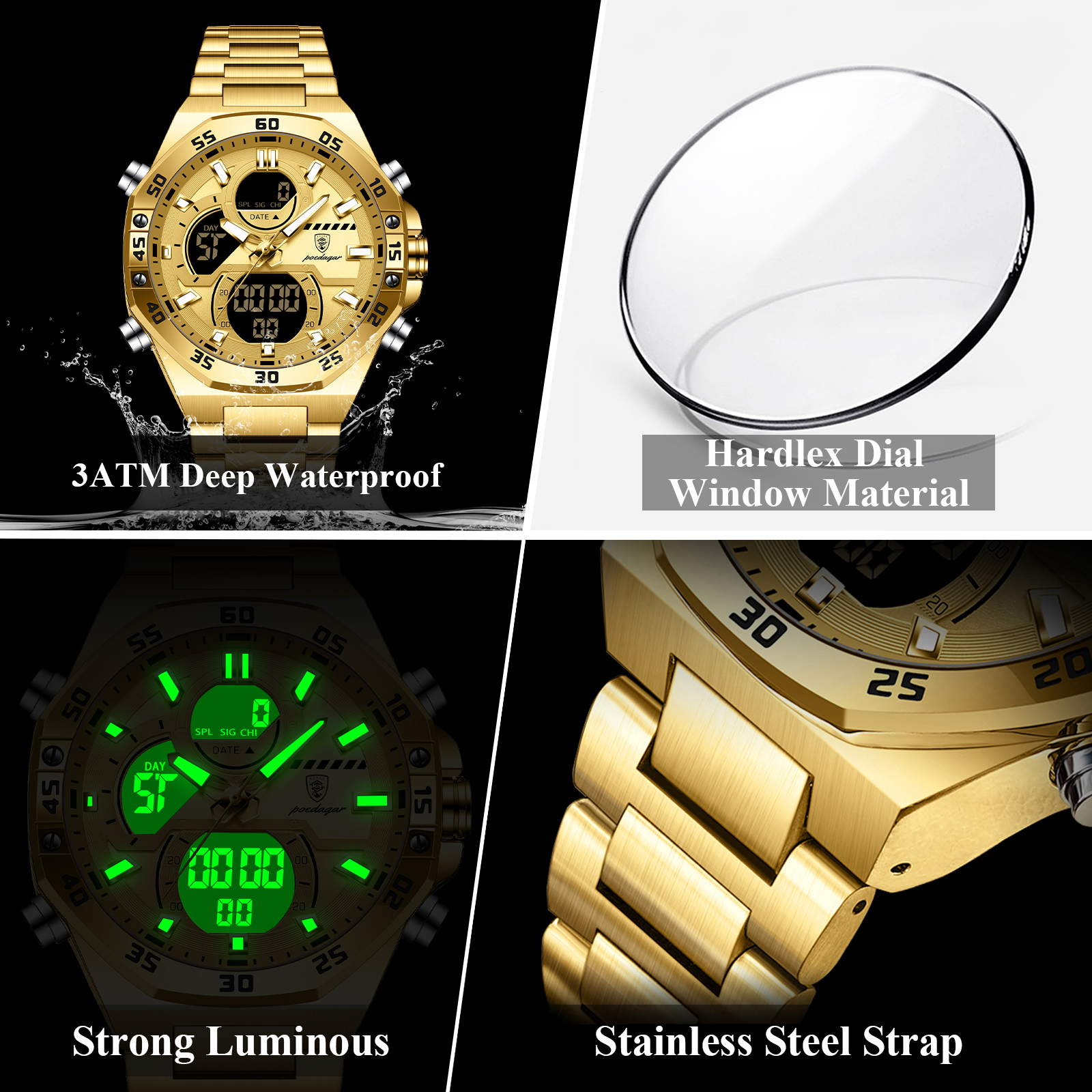 POEDAGAR Sport Men Watch LED W - Accessories With Watch 리뷰 및 가격