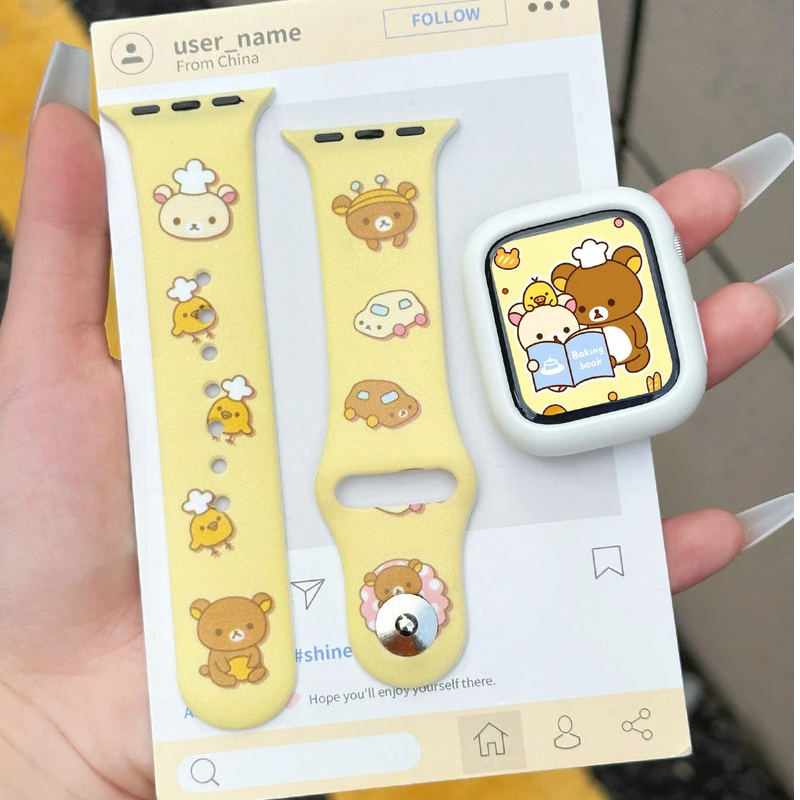 Cute Rilakkuma Print Silicone  - Silicone Band Replacement 리뷰 및 가격