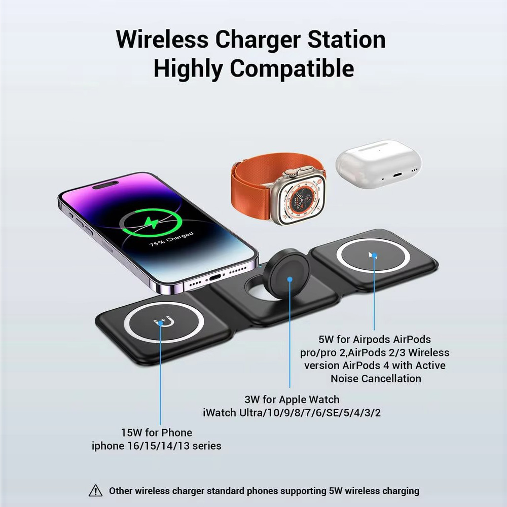 3-in-1 Magnetic Folding Wirele - Wireless Charger Watch 리뷰 및 가격