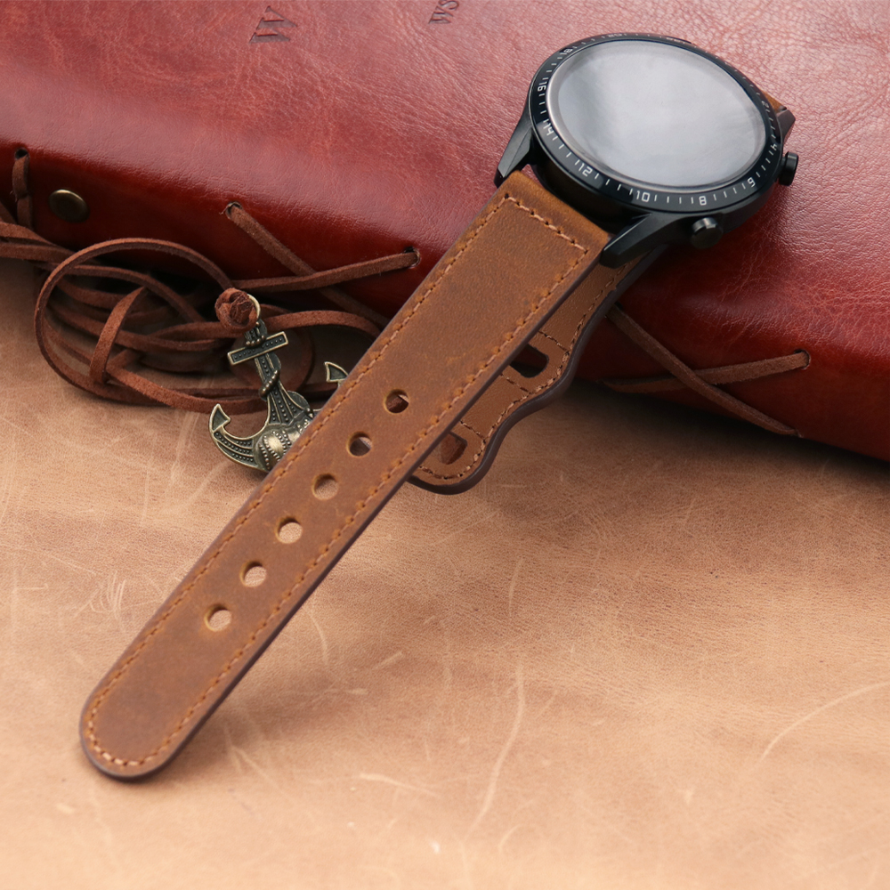 22mm Band Genuine Leather Watc - Smartwatch Accessories Shop 리뷰 및 가격