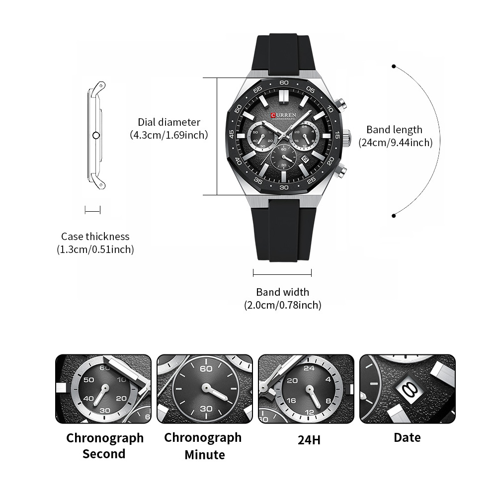 CURREN Fashion Casual Men Spor - Accessories With Watch 리뷰 및 가격
