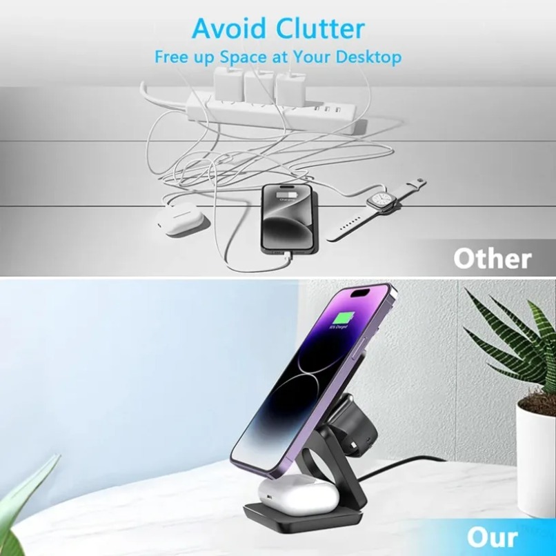 3 in 1 Foldable Magnetic Wirel - Wireless Charger Watch 리뷰 및 가격