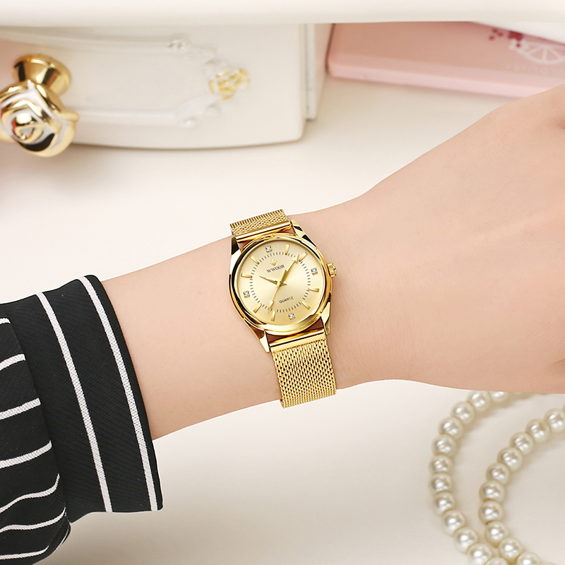 WWOOR Luxury Brand Dress Gold  - Stainless Mesh Band 리뷰 및 가격