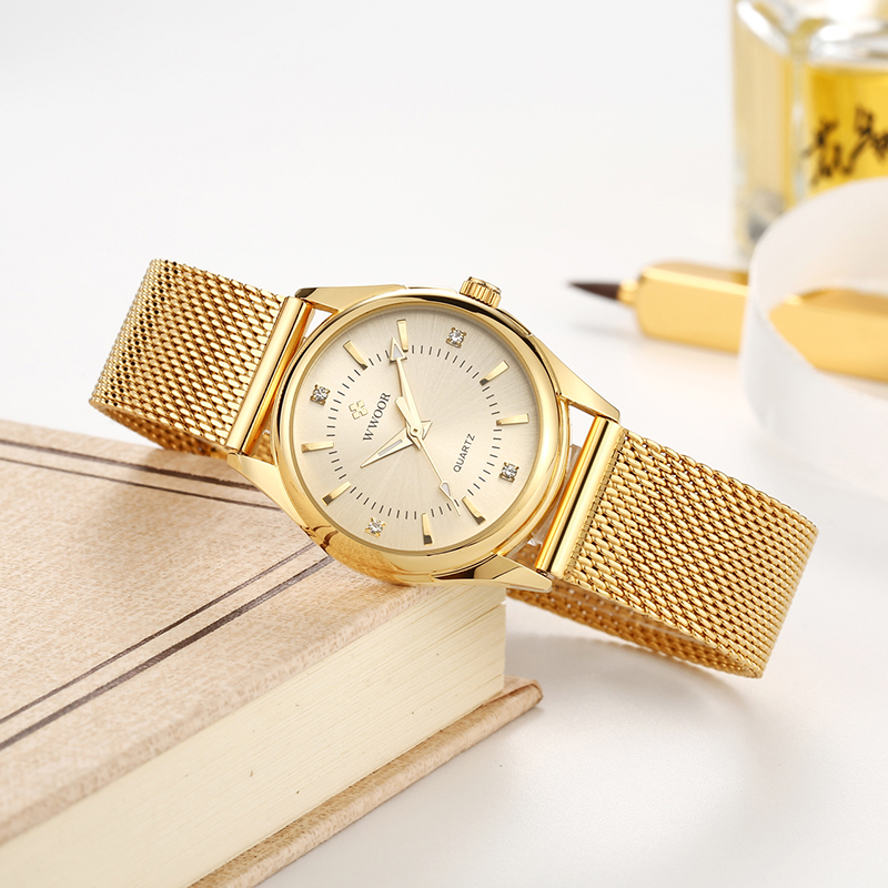 WWOOR Luxury Brand Dress Gold  - Stainless Mesh Band 리뷰 및 가격