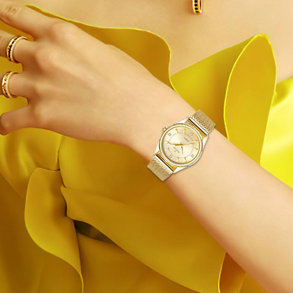 WWOOR Luxury Brand Dress Gold  - Stainless Mesh Band 리뷰 및 가격