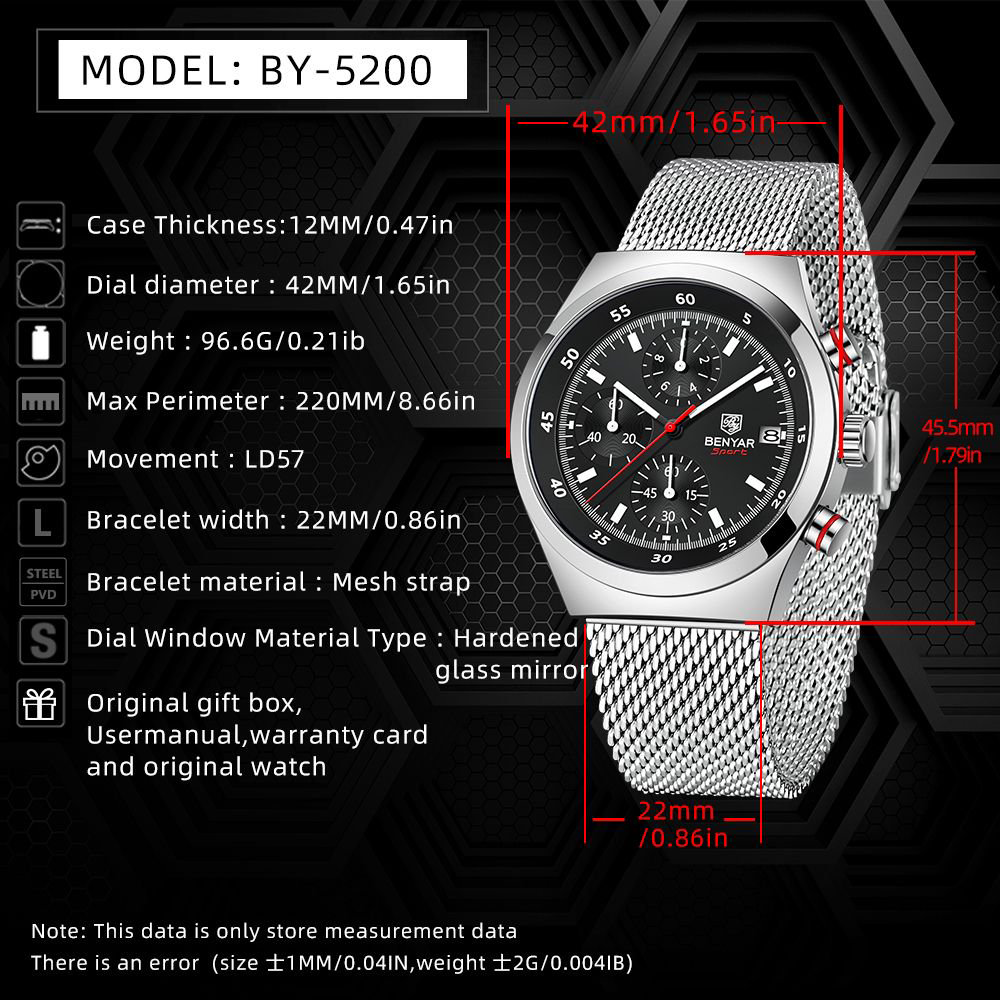 BENYAR Top Luxury Brand Men's  - Accessories With Watch 리뷰 및 가격